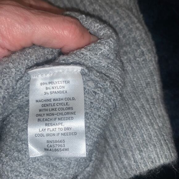 ABOUND NORDSTROM NWT GRAY THERMAL WAFFLE KNIT SWEATER OVERSIZED JUMPER - Picture 6 of 6